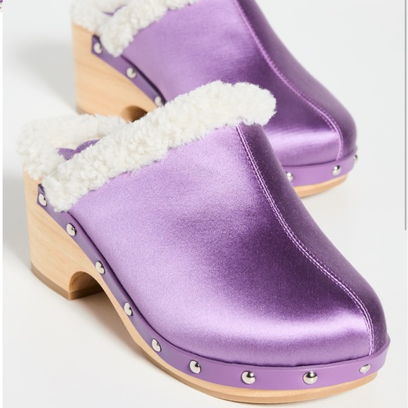 Sleeper Matilda Shearling Clogs in Lilac - Picture 3 of 10